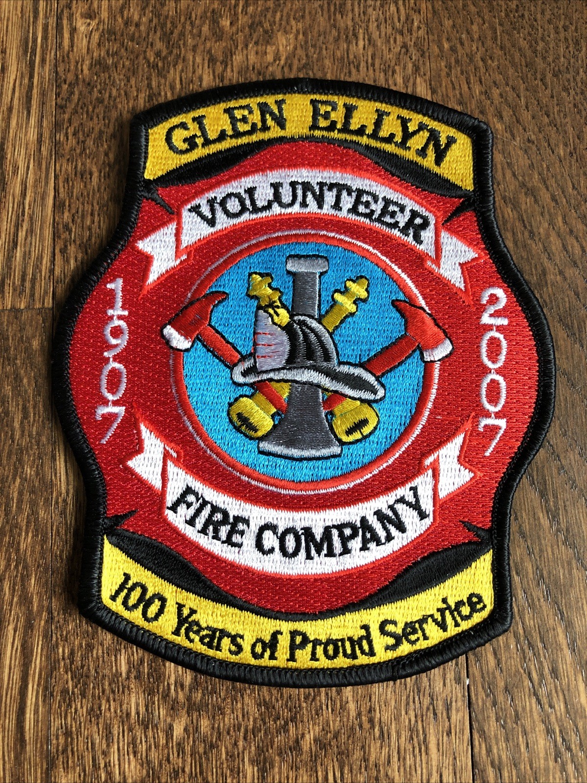 2007 100 Yr Anniversary Glen Ellyn, Illinois Volunteer Fire Department Patch