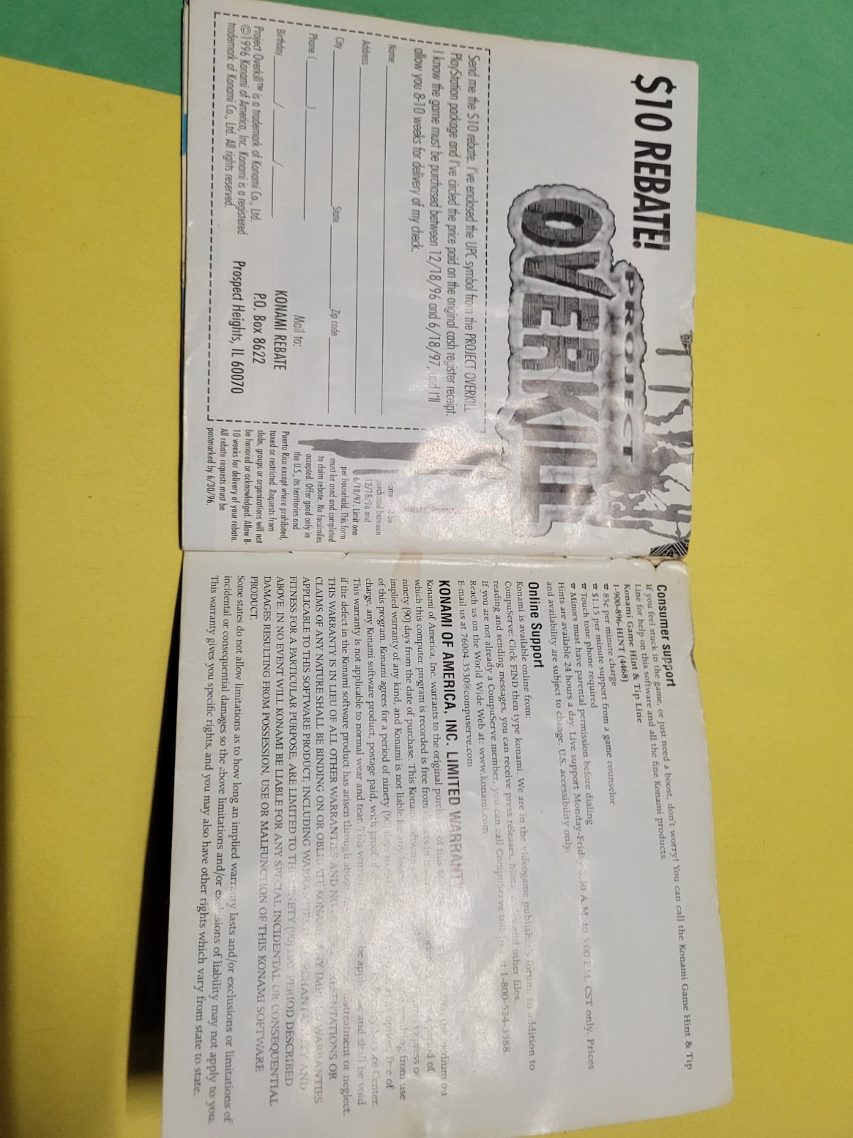Suikoden Manual Only (PS1) - Authentic Acceptable Condition