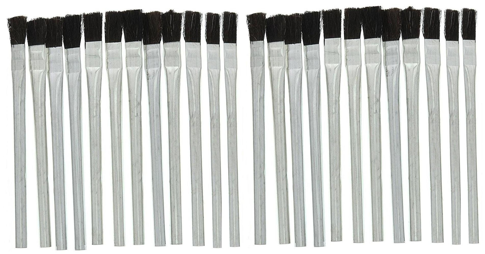24 piece 6" Metal Craft Hobby Glue Acid Brush Set Small Bristle Parts Cleaning