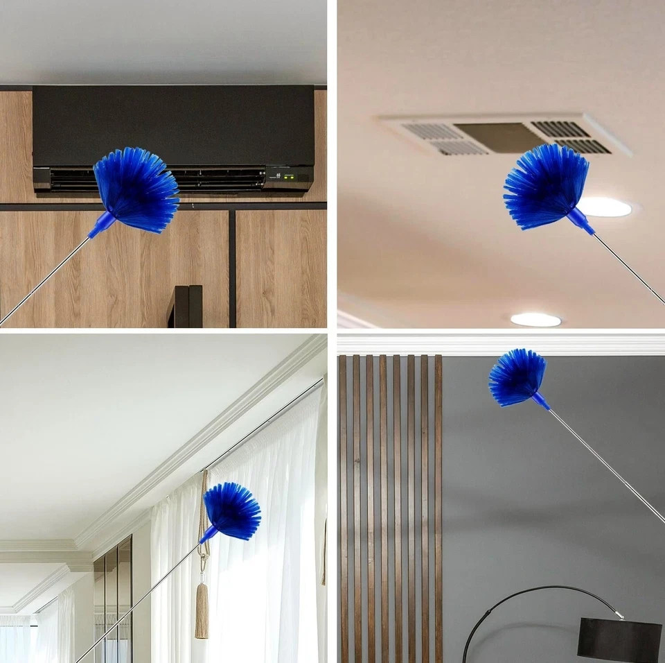 Microfiber Ceiling Fan Duster-Cobweb Cleaner Brush Kit Telescopic Extension Pole