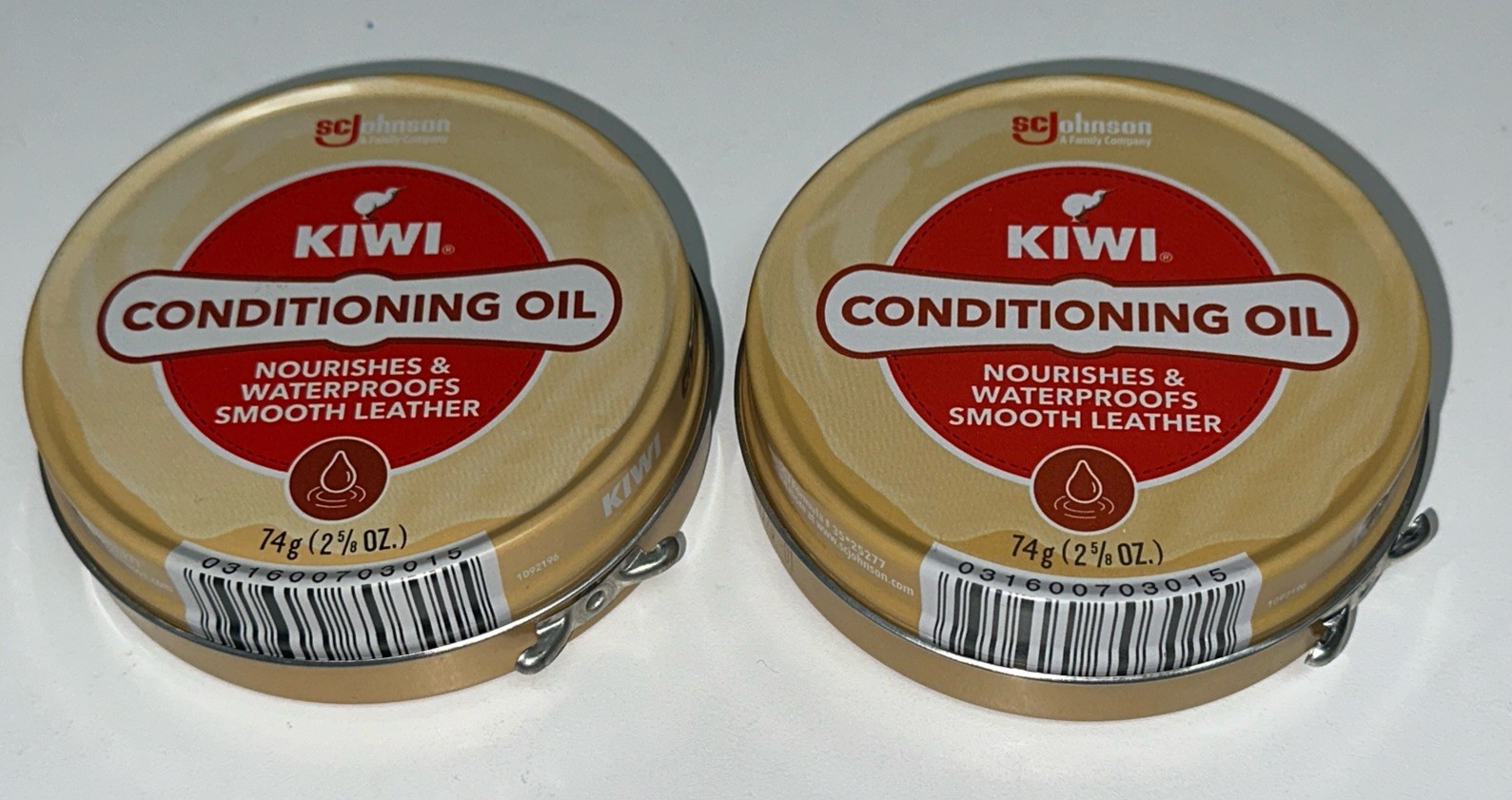 PACK OF 2-Kiwi CONDITIONING OIL- Leather Care 74g Nourishes Waterproofs Leather