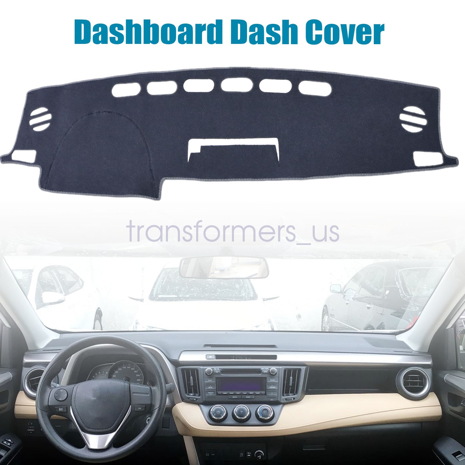 USA Dashboard Dash Cover Mat Pad CHARCOAL GREY Fit For 2013-2018 TOYOTA RAV4