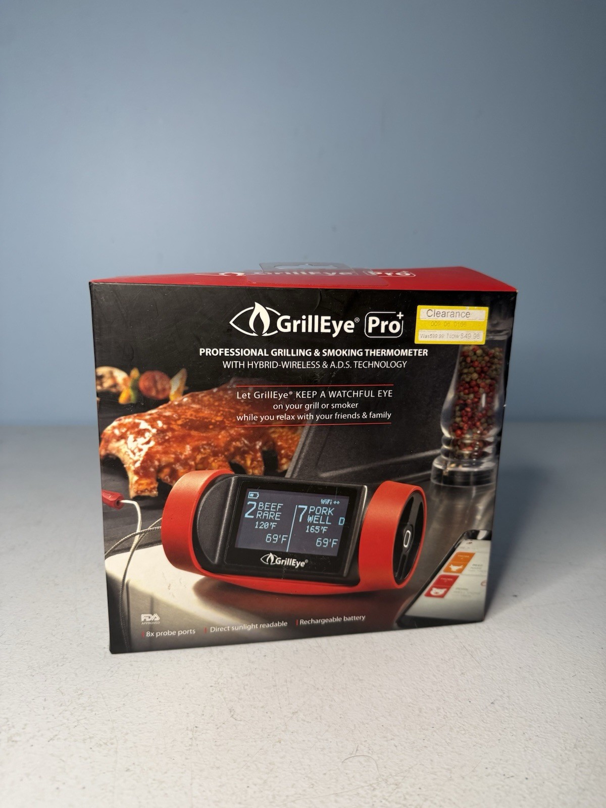 GrillEye Pro Plus Thermometer Professional Grilling Bluetooth Wifi NEW Unused