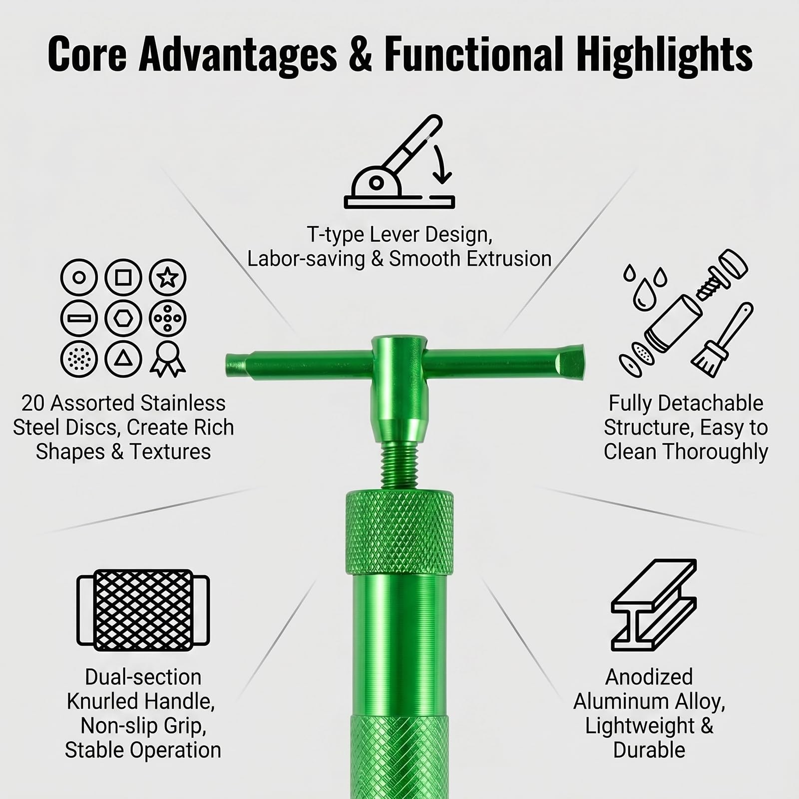 Clay Extruder Clay Tool Sugar Paste Extruder Cake Decor Tools Rotary Crowded ...