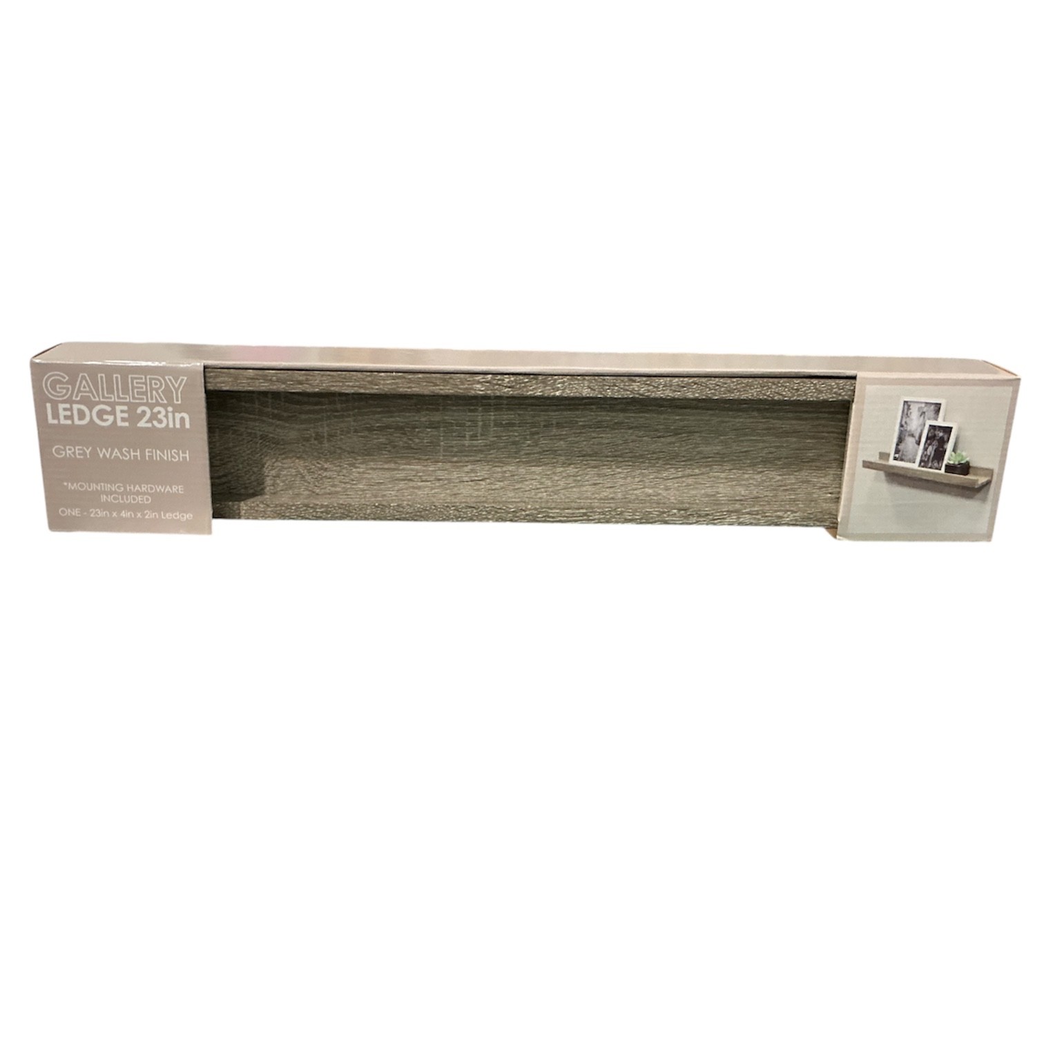 Wall Ledge Grey Wash Finish Wall Mounted Floating Shelf NEW IN BOX 23 inches