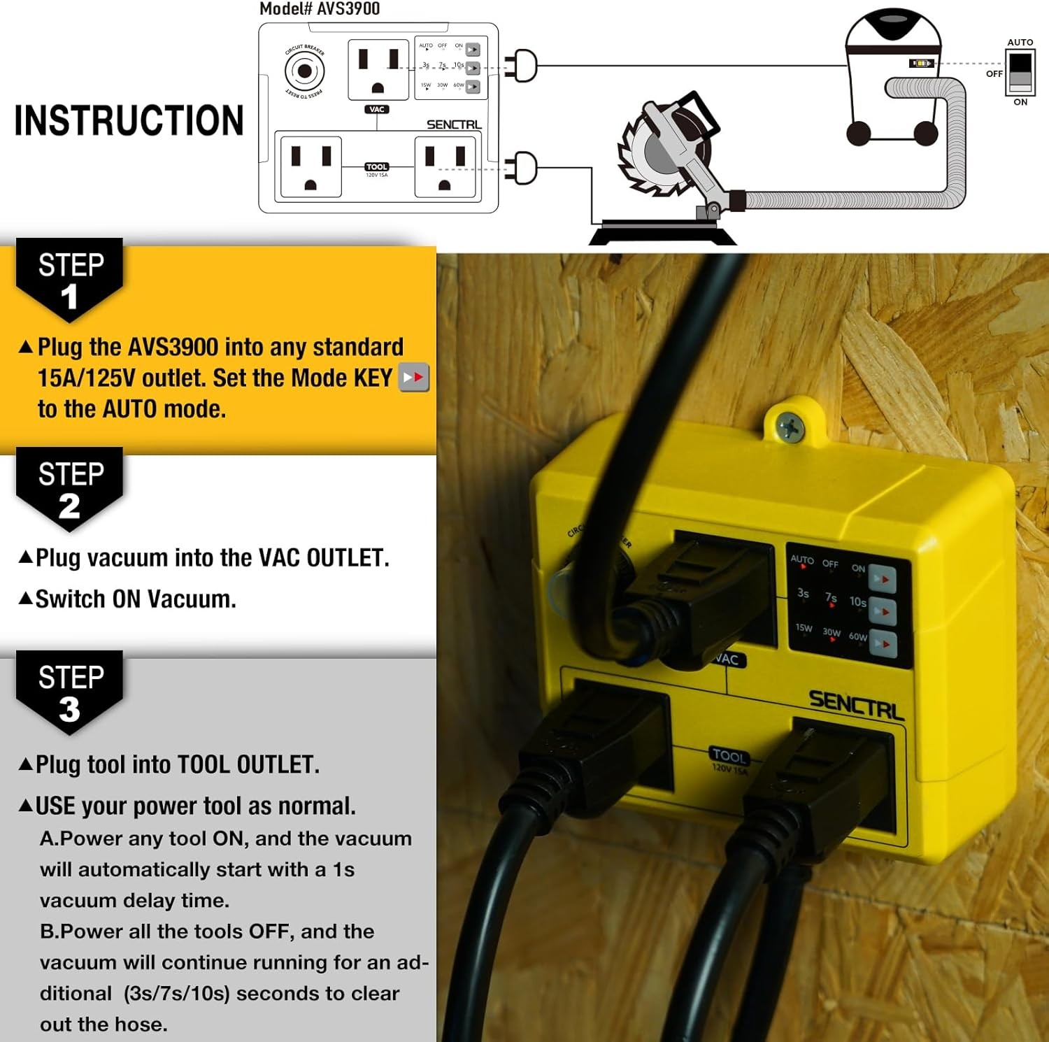 Automatic Vacuum Switch for Power Tools Dust Collector On Off