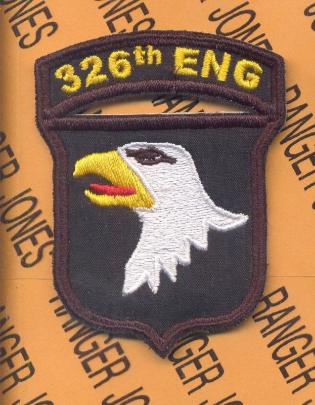 "326th ENG" Engineer 101st Airborne Air Assault Division 3.25" patch c/e