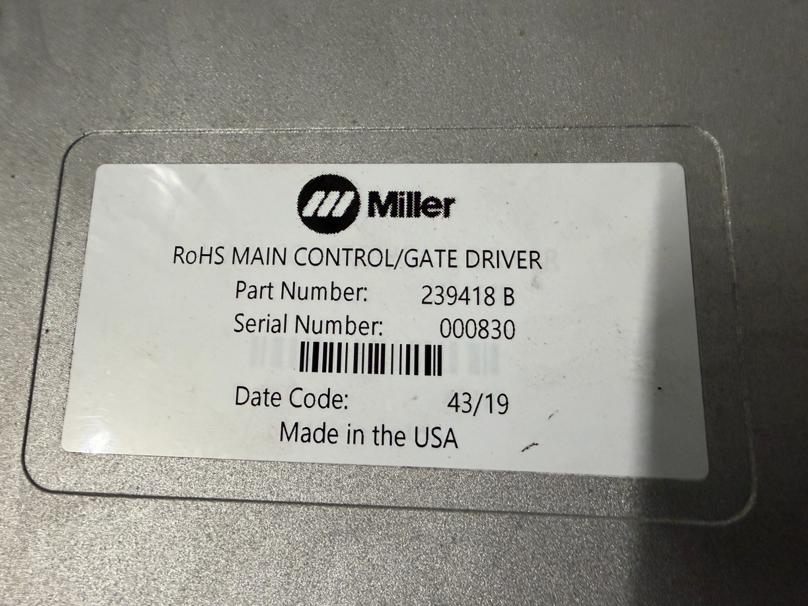Miller 239418 Main Control SCR Gating Module