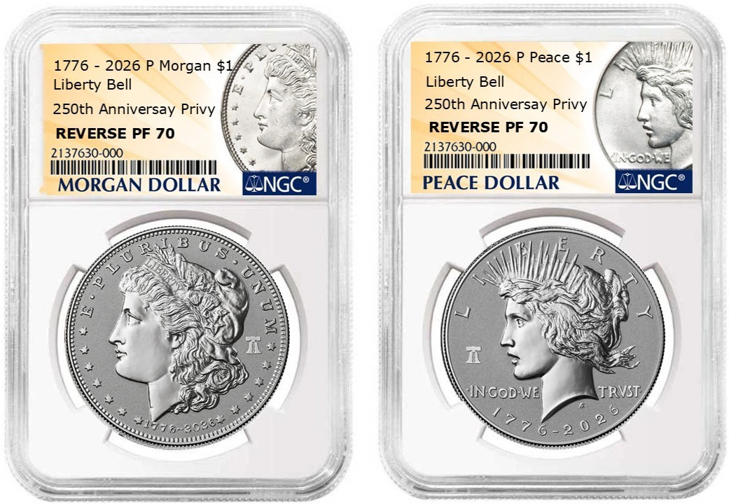 2026 Morgan & Peace Silver Dollar Reverse Liberty Reverse NGC PF70 #2146