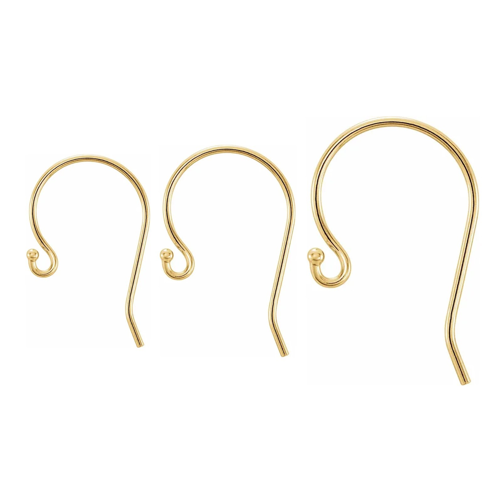 14K Yellow Gold Earring Top French Wire 2 pcs