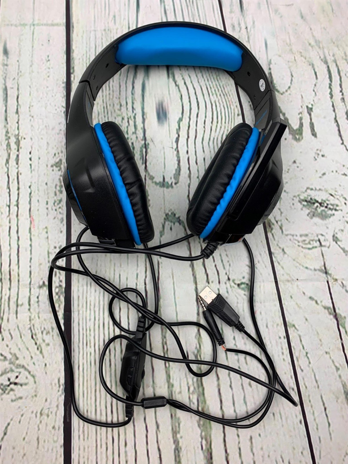 Gaming Headset Over Ear Headphones with Microphone Blue Black Silver