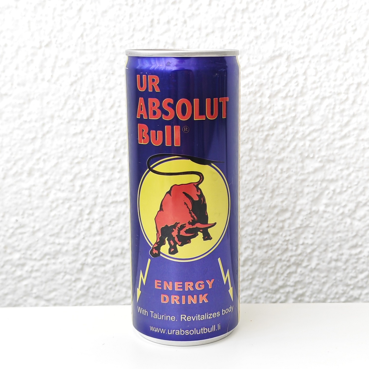 EMPTY 2001 Ur Absolute Bull Energy can; 250 ml/8.5 fl oz; TOP; Slovenia/Holland