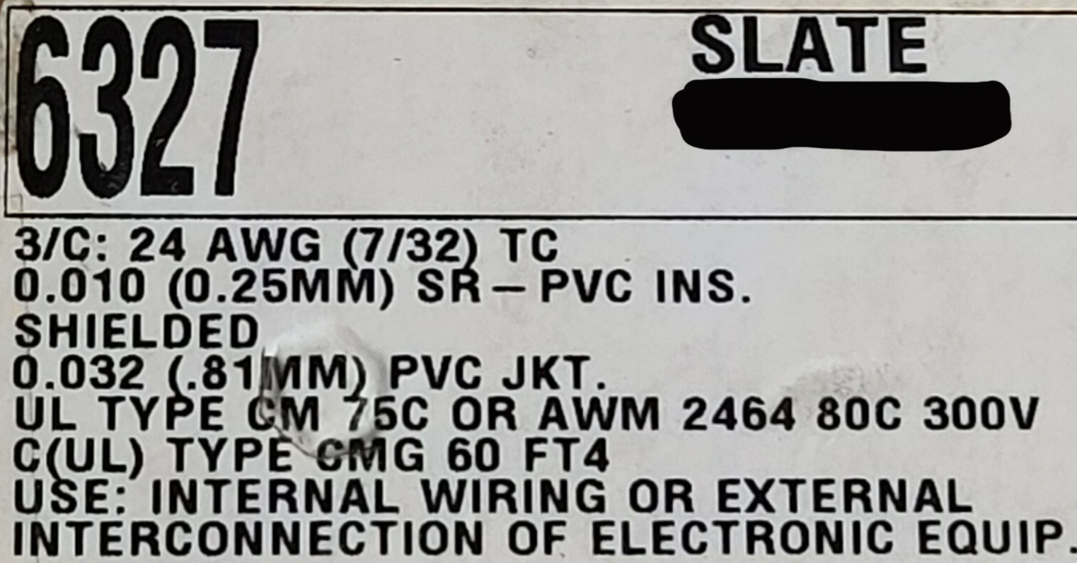 Alpha Wire 6327 24/3C Multi-Shielded Control/Instrumentation Cable Gray /25ft