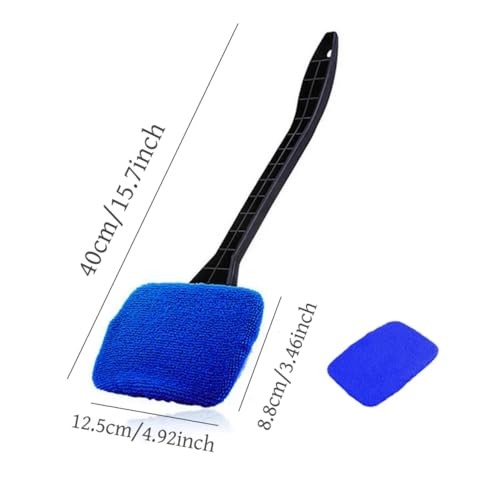 Windshield Cleaner Tool Car Window Cleaner with 6 Reusable and Washable blue