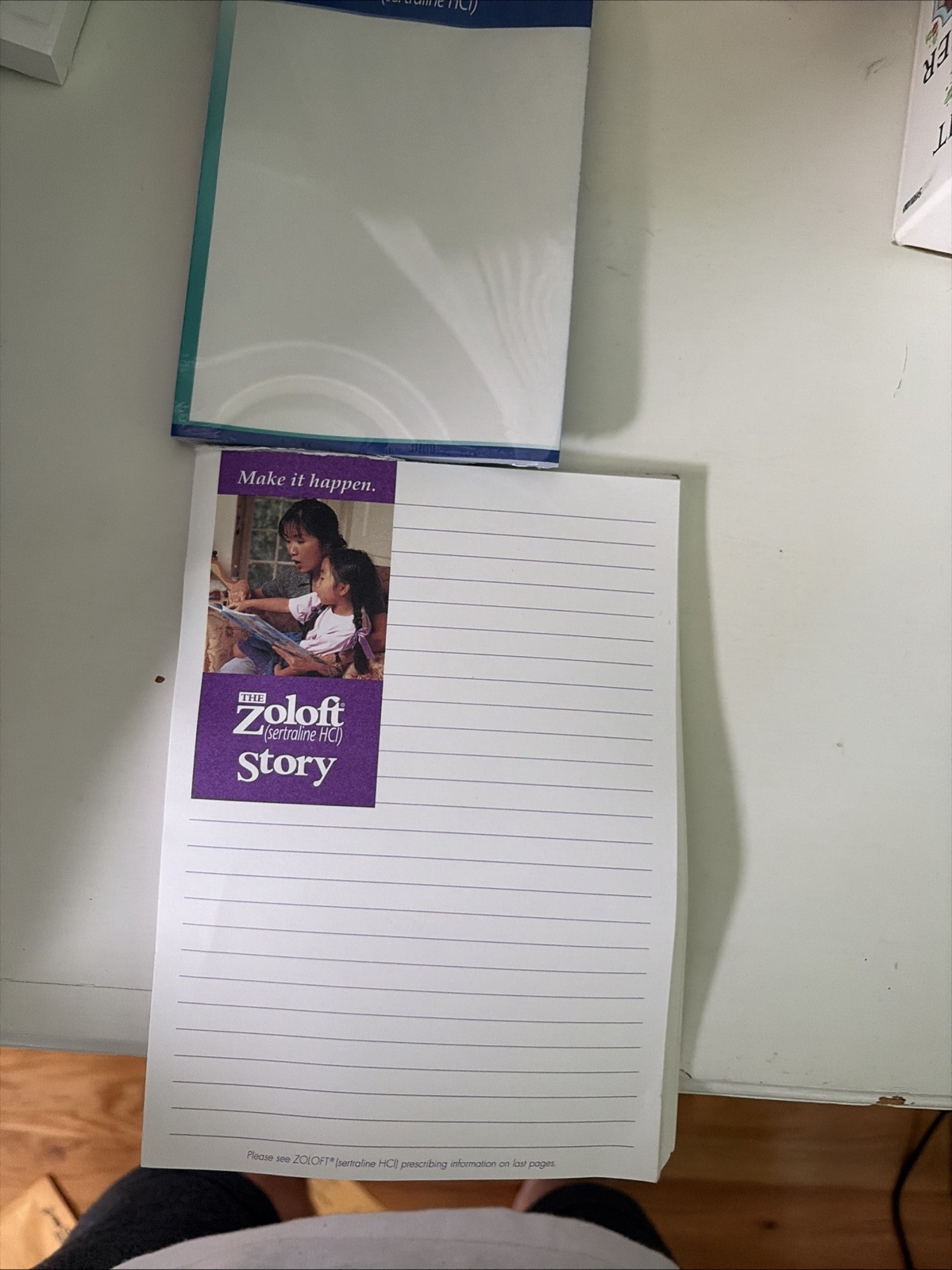 Zoloft 1990s collectible writing pads