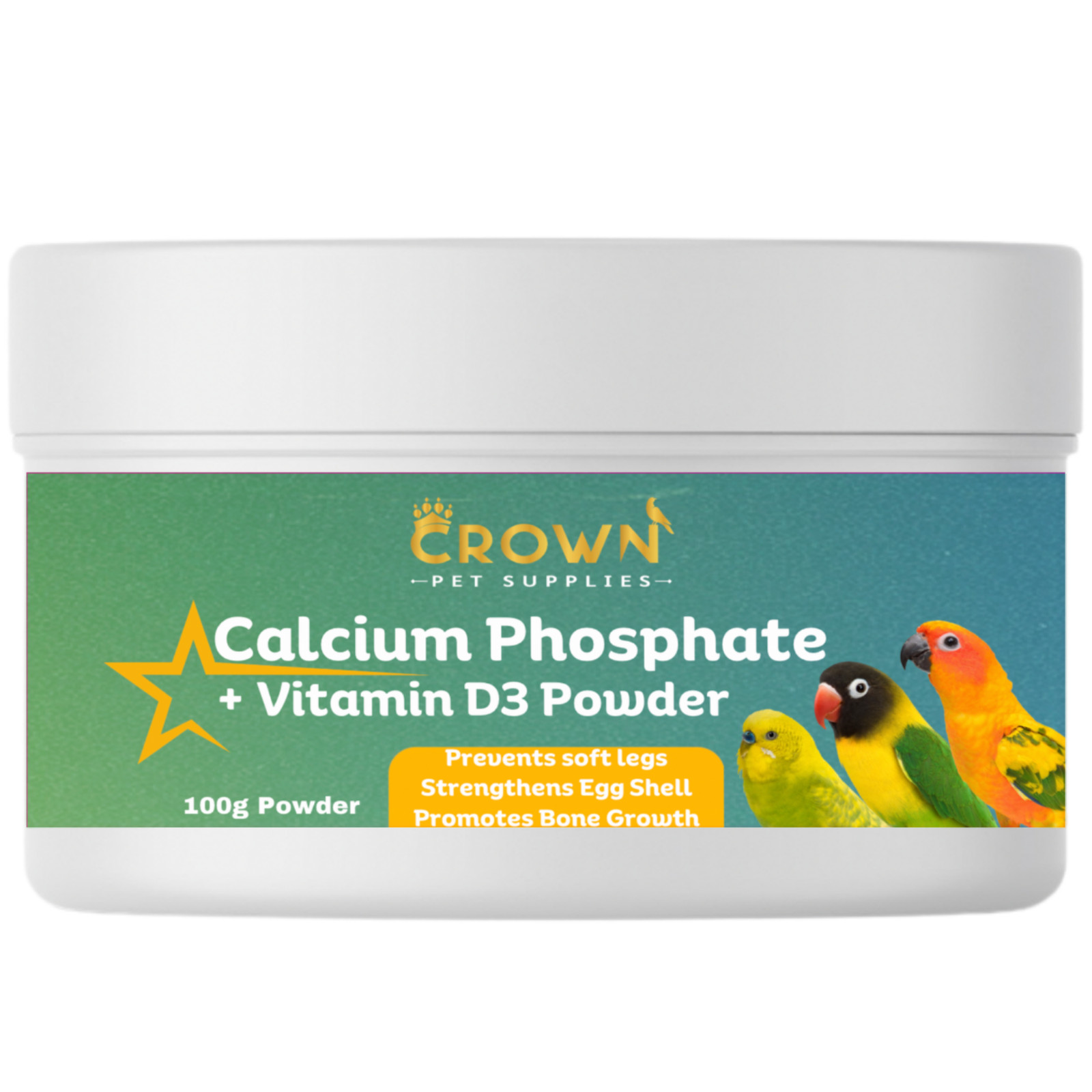 Calcium Phosphate with Vitamin D3 100g for Birds - Bones and Breeding Support
