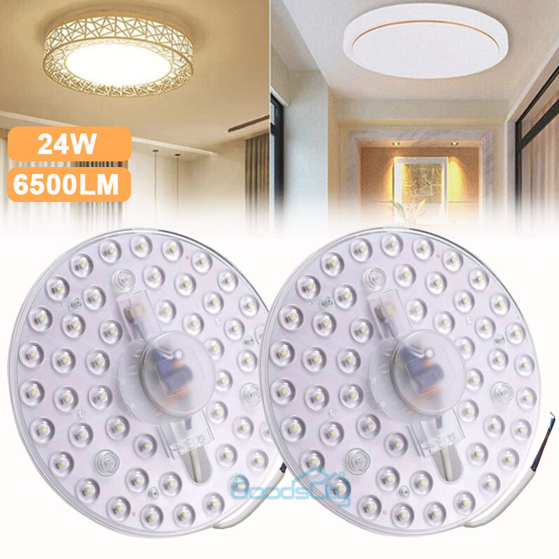 24W 6500LM Circle Shaped LED Panel Ceiling Light Fixtures Board Lamp Replacement