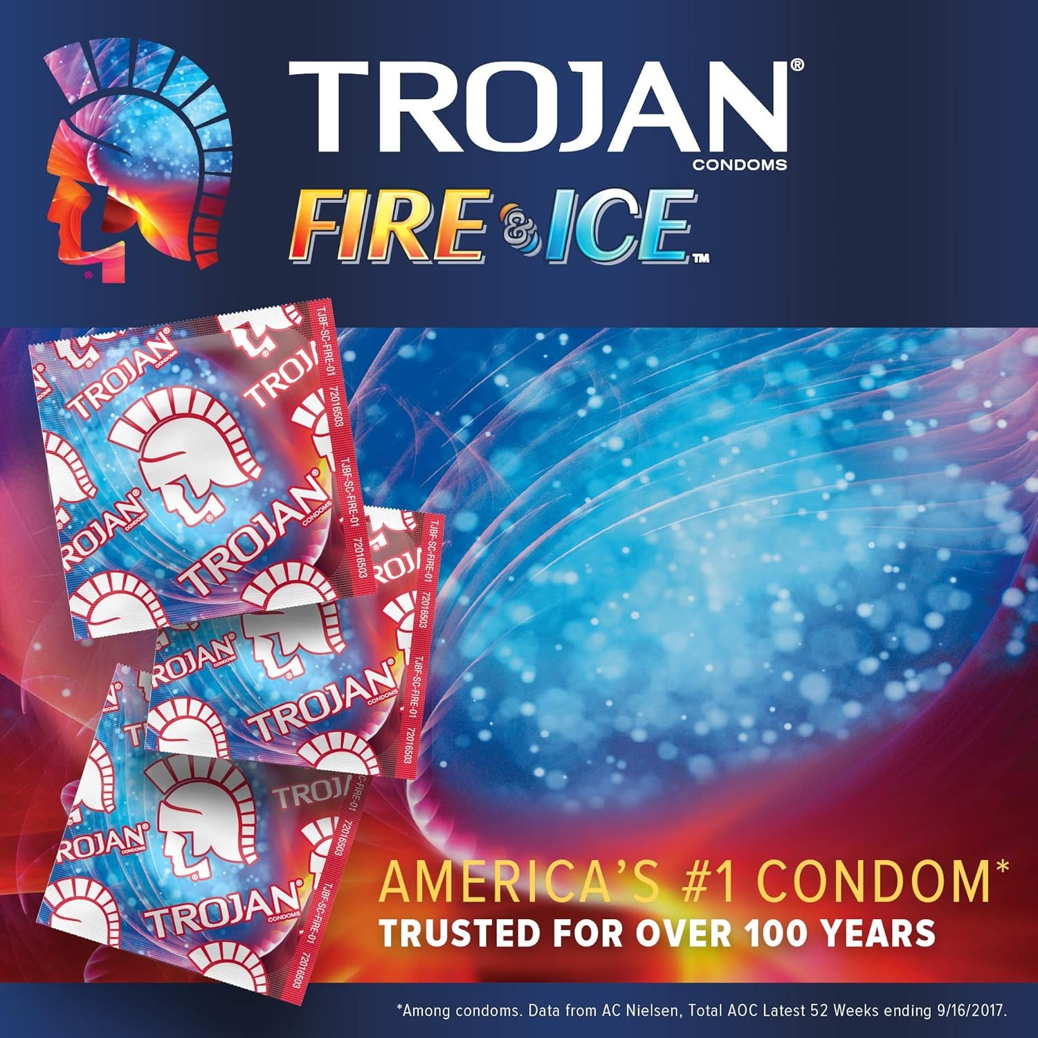 Trojan Fire & Ice Condoms 3 Pack 3 Count (Pack of 1)