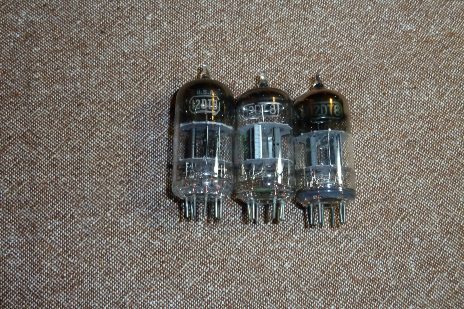 3 – 12DT8 Glass Amplifier Vacuum Tubes Item #463