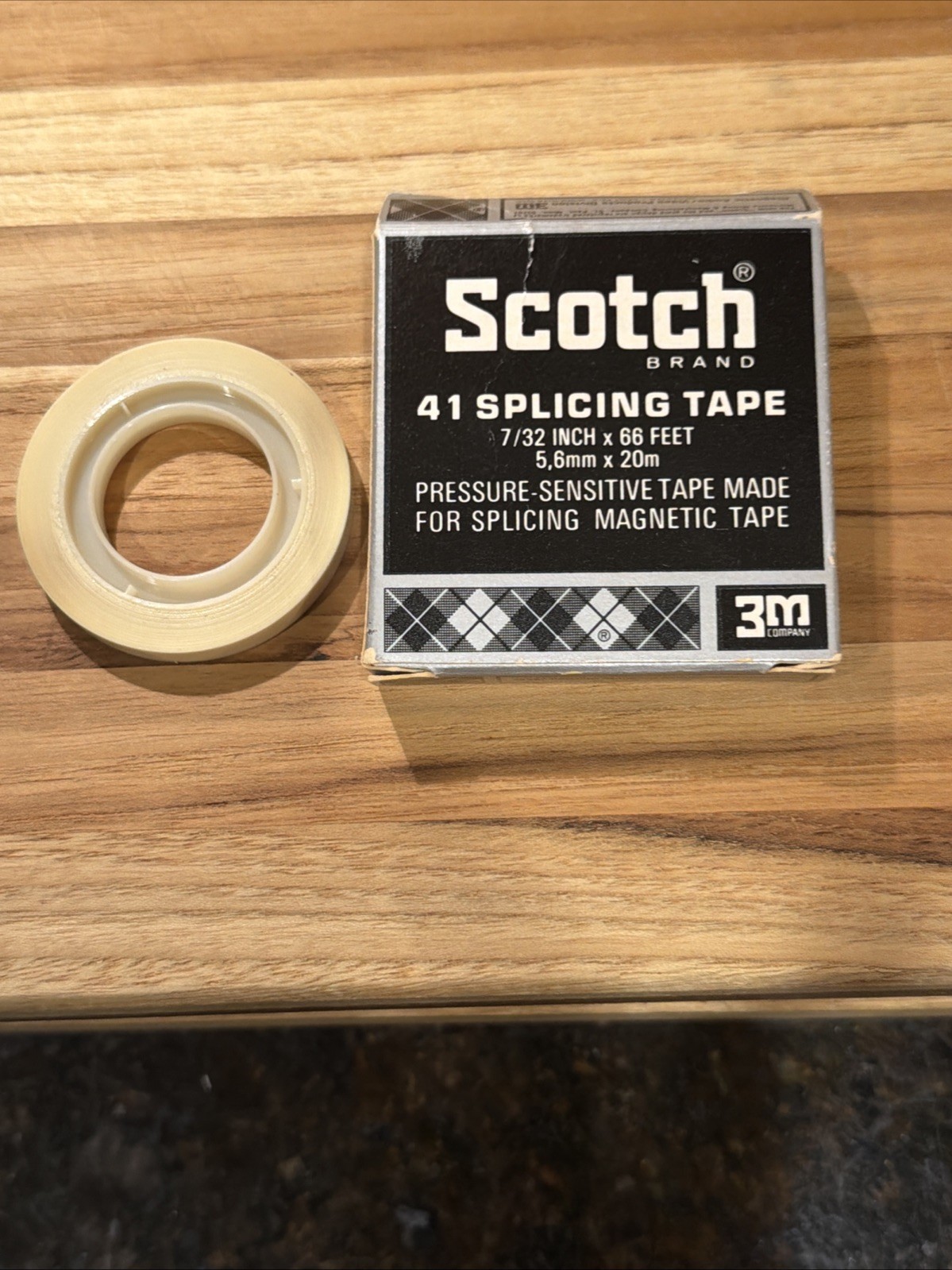 Vtg Scotch 3M 41 Splicing Tape 41-7/32-66 7/32”x66' Magnetic Tape New Old Stock