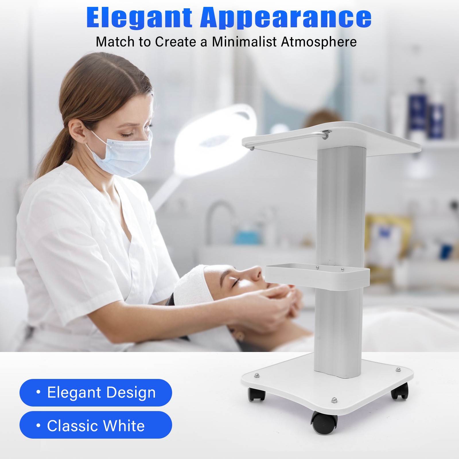Salon Trolley Stand For Cavitation RF Beauty Machine Assembled SPA Rolling Cart