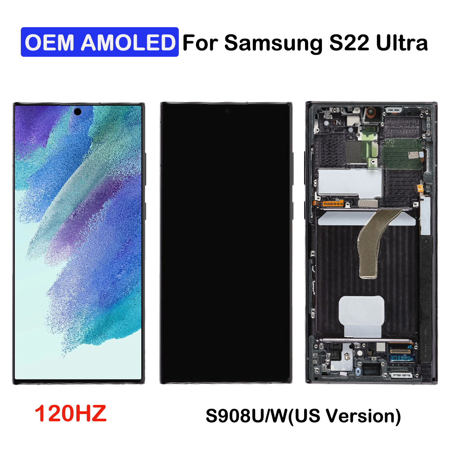 OEM For Samsung Galaxy S22 Ultra S908U/W/U1 LCD Display Touch Screen Replacement