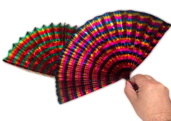 SPLIT FAN PRODUCTION 2 Spring Mylar Magic Trick Stage Appearing Pop Open Into 2