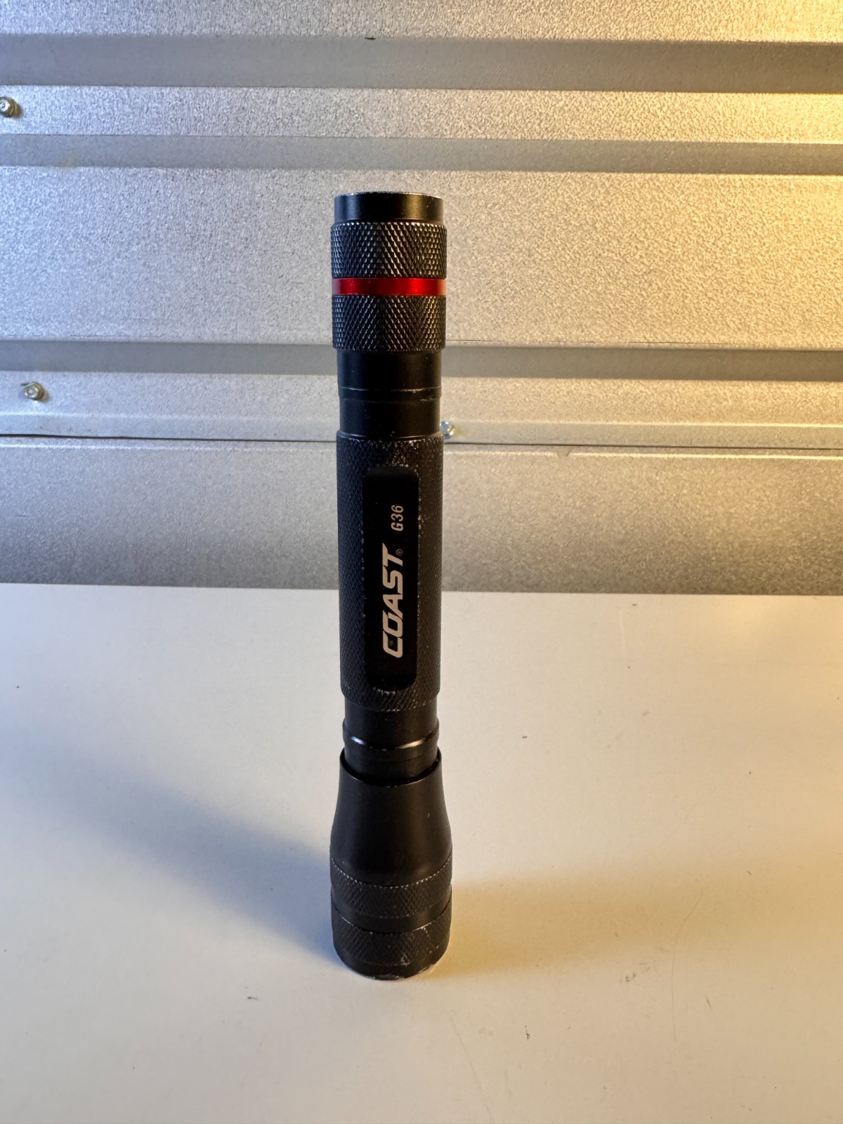 Coast G36 LED Flashlight Black Tested Working w 2 AA Batteries Used