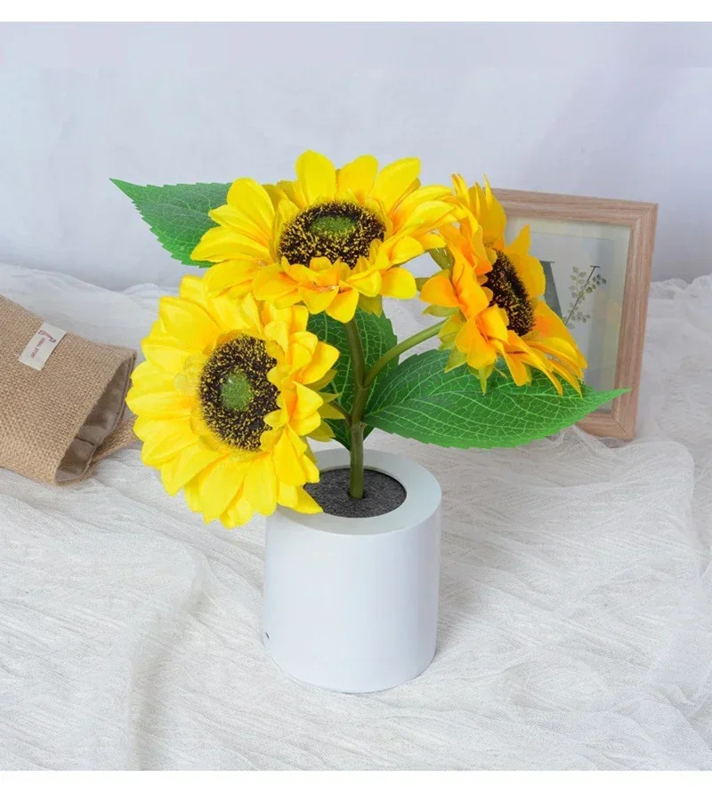 3 LED Night Light Rechargeable Sunflower Lights Interior Lighting Bedroom
