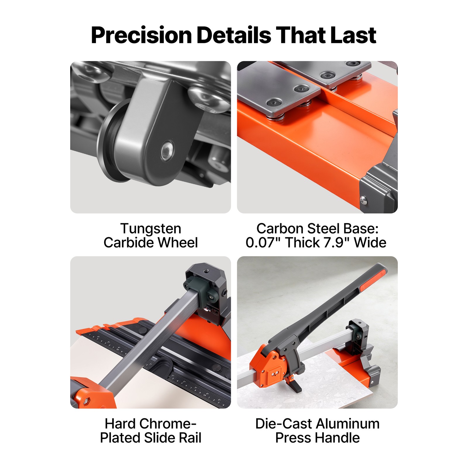 Uimoso 47.2-Inch Manual Tile Cutter with Spring Base and Adjustable Angle Guide