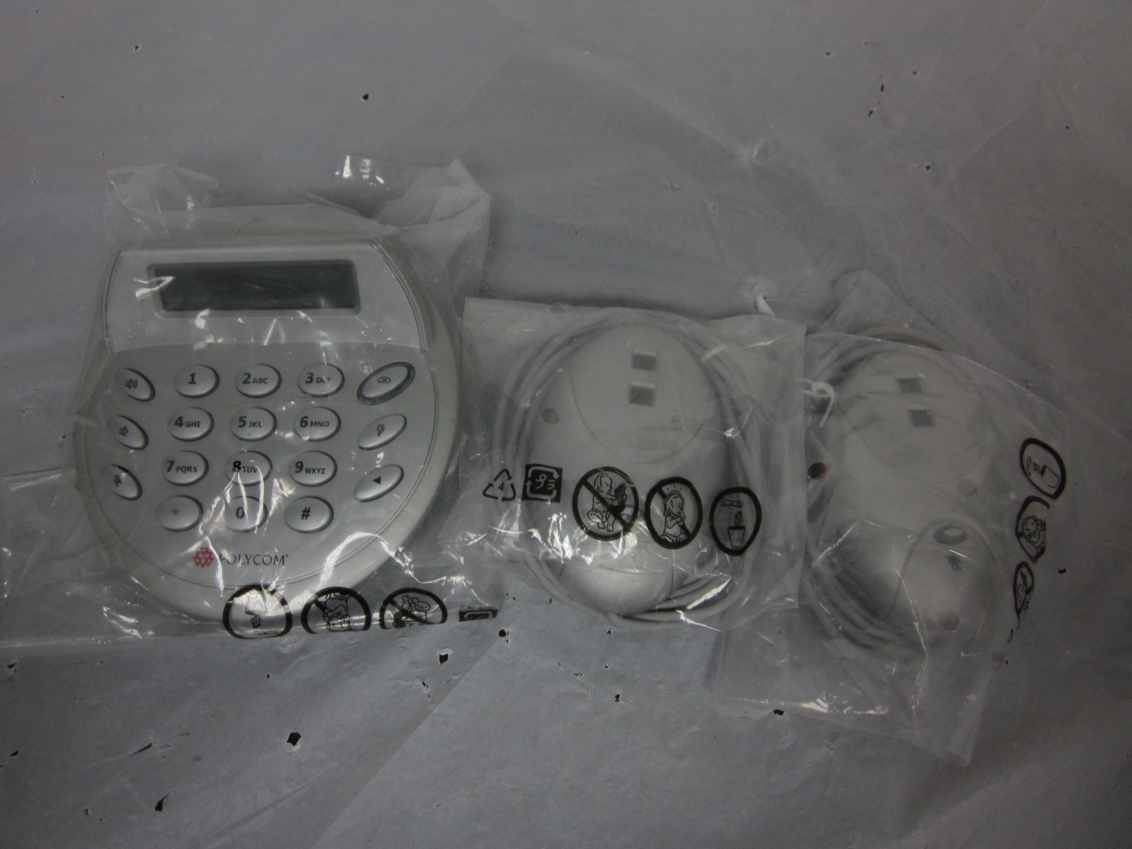 Lot Of 3 Polycom CX5000 Satellite Microphone with 1X CX5000 External Dial Pad