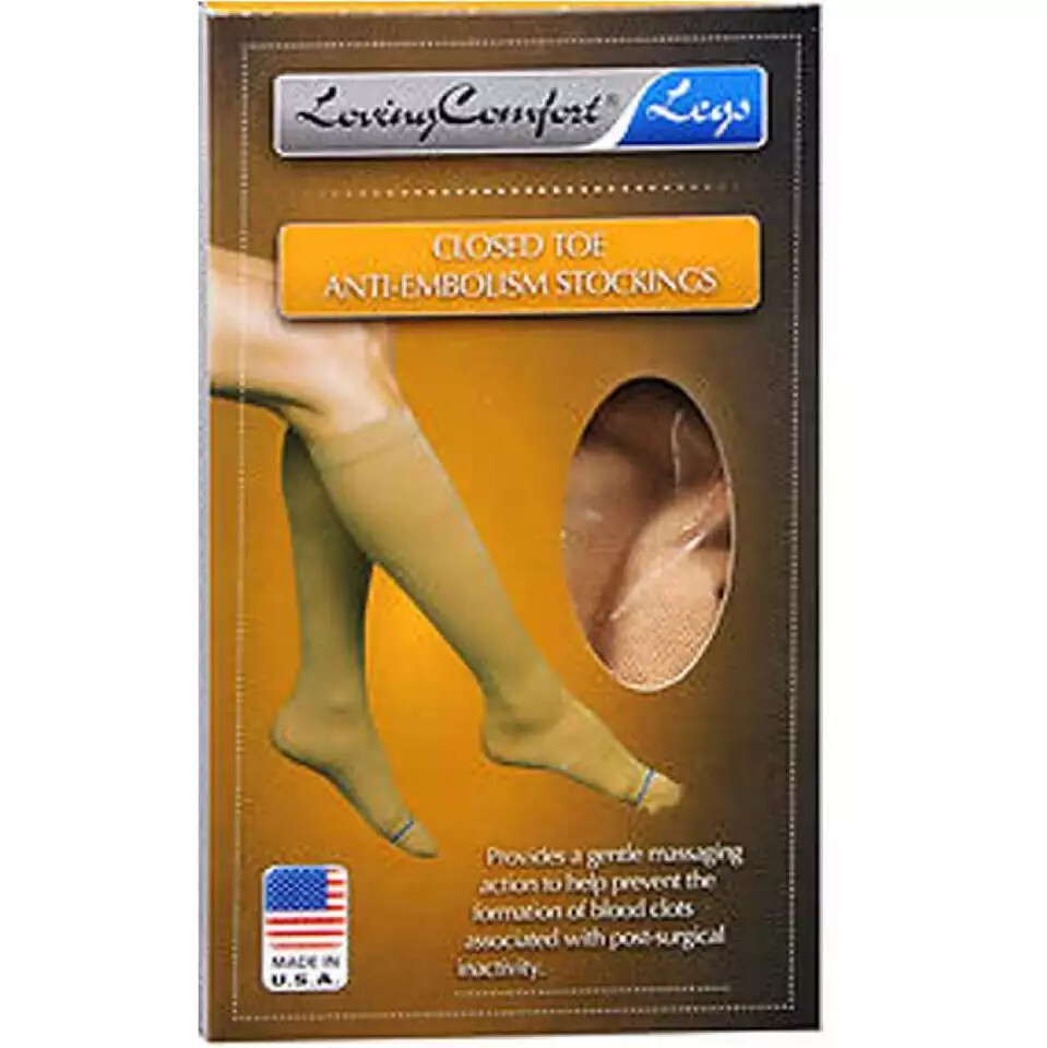 Loving Comfort Closed Toe Anti-Embolism Stockings 15-20mmHg (Beige)