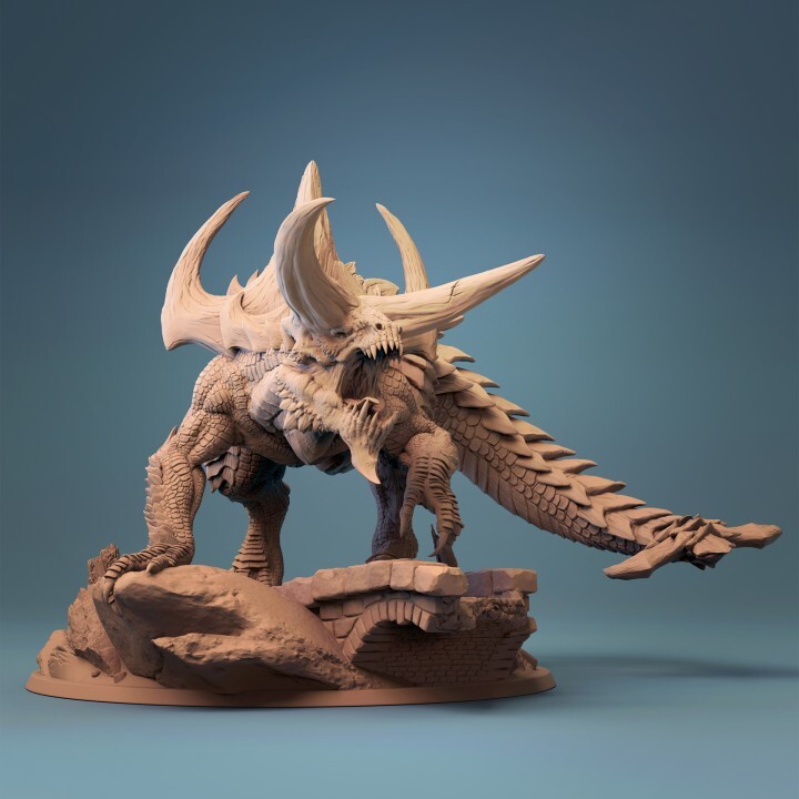 Large Tarrasque UNPAINTED Dungeons & Dragons/Pathfinder miniature 28mm