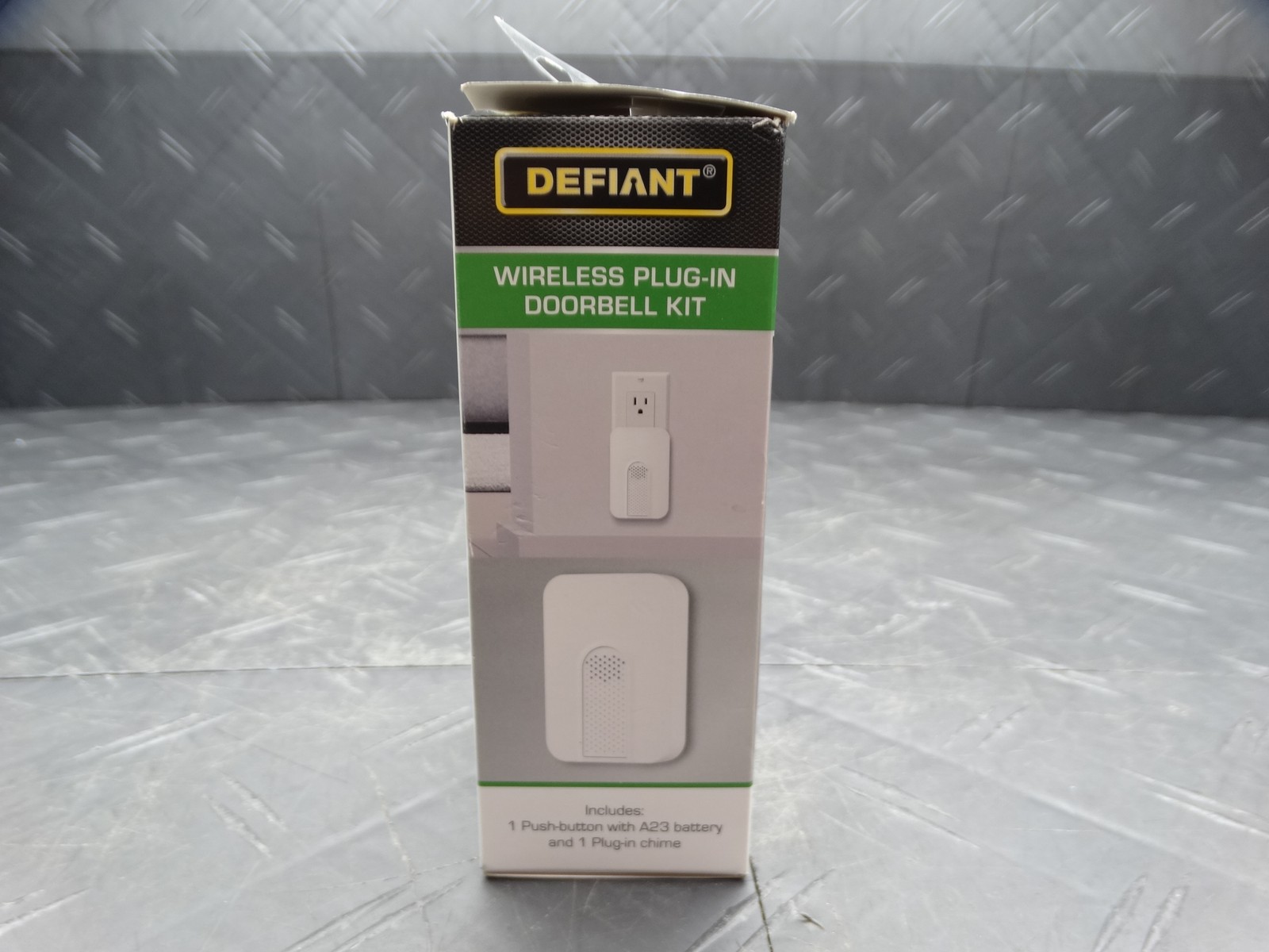 Defiant Wireless Plug-In Doorbell Kit with White Insert and 1 Push Button White