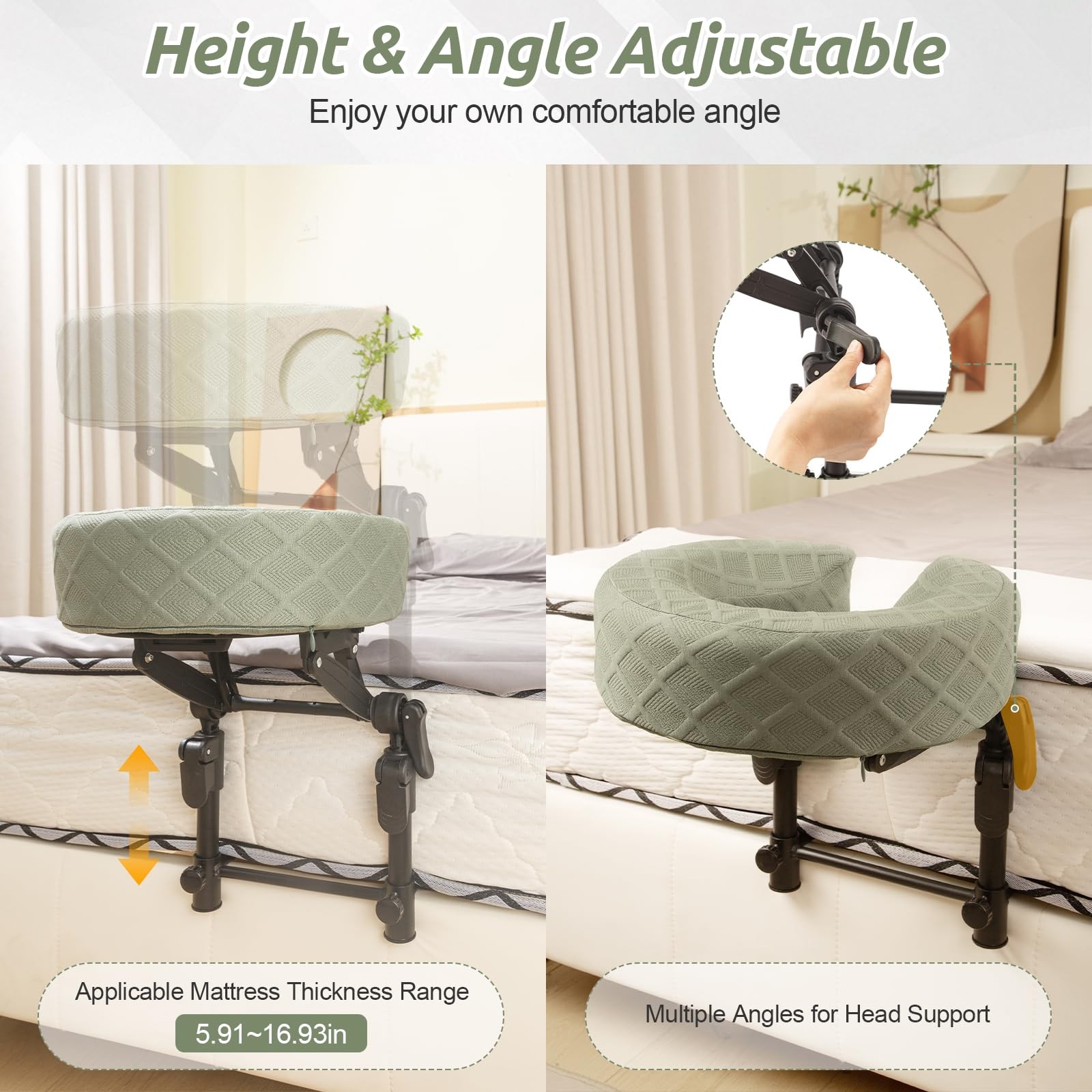 Massage Headrest Adjustable Face Cradle Portable Table Kit Sleeping Mattress