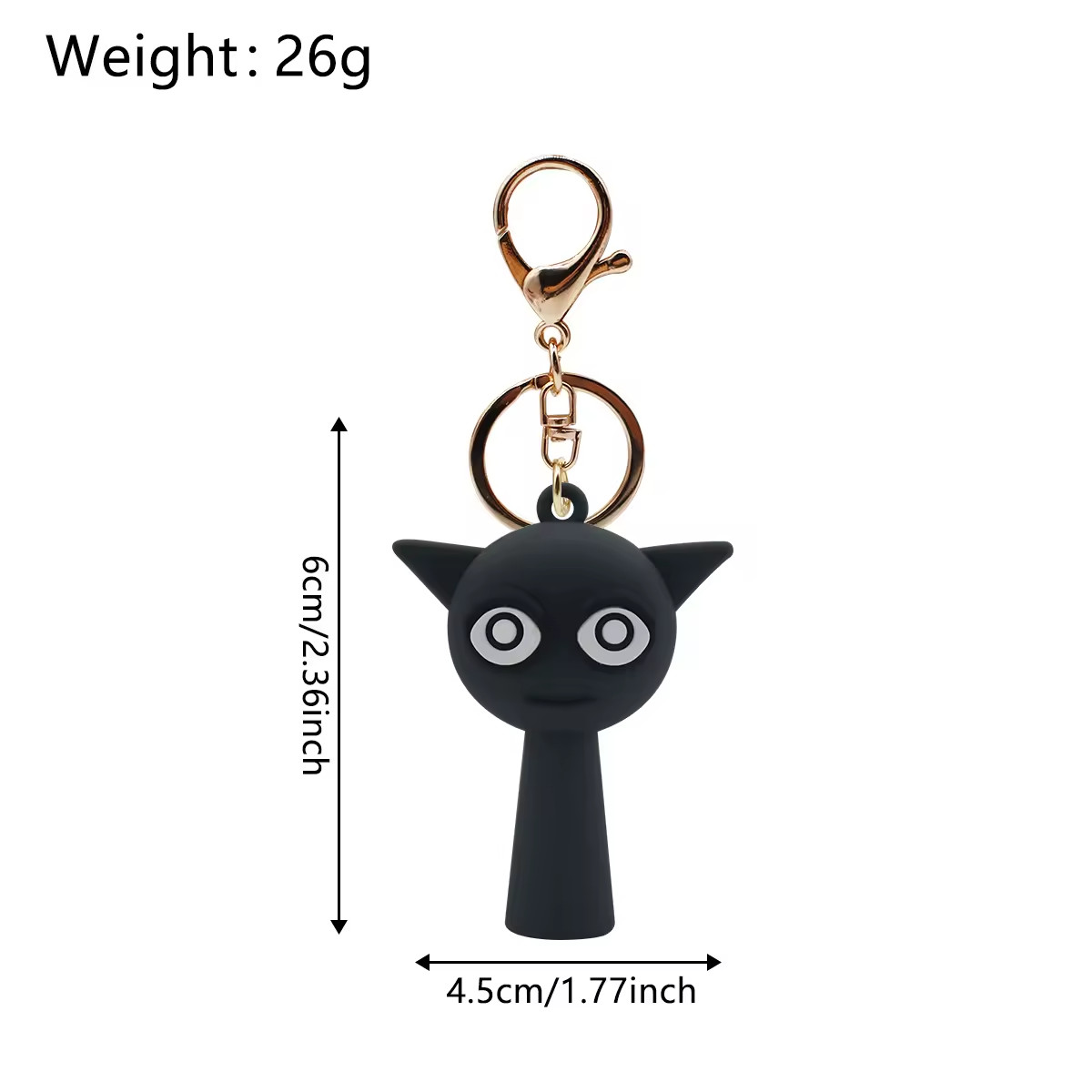 Grey (Horror Form) Sprunki Keychain With Clip