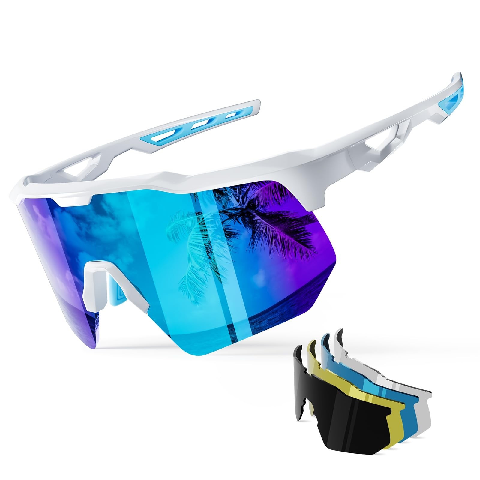 HAAYOT Polarized Sports Sunglasses for Men Women Youth Baseball Cycling Runni...