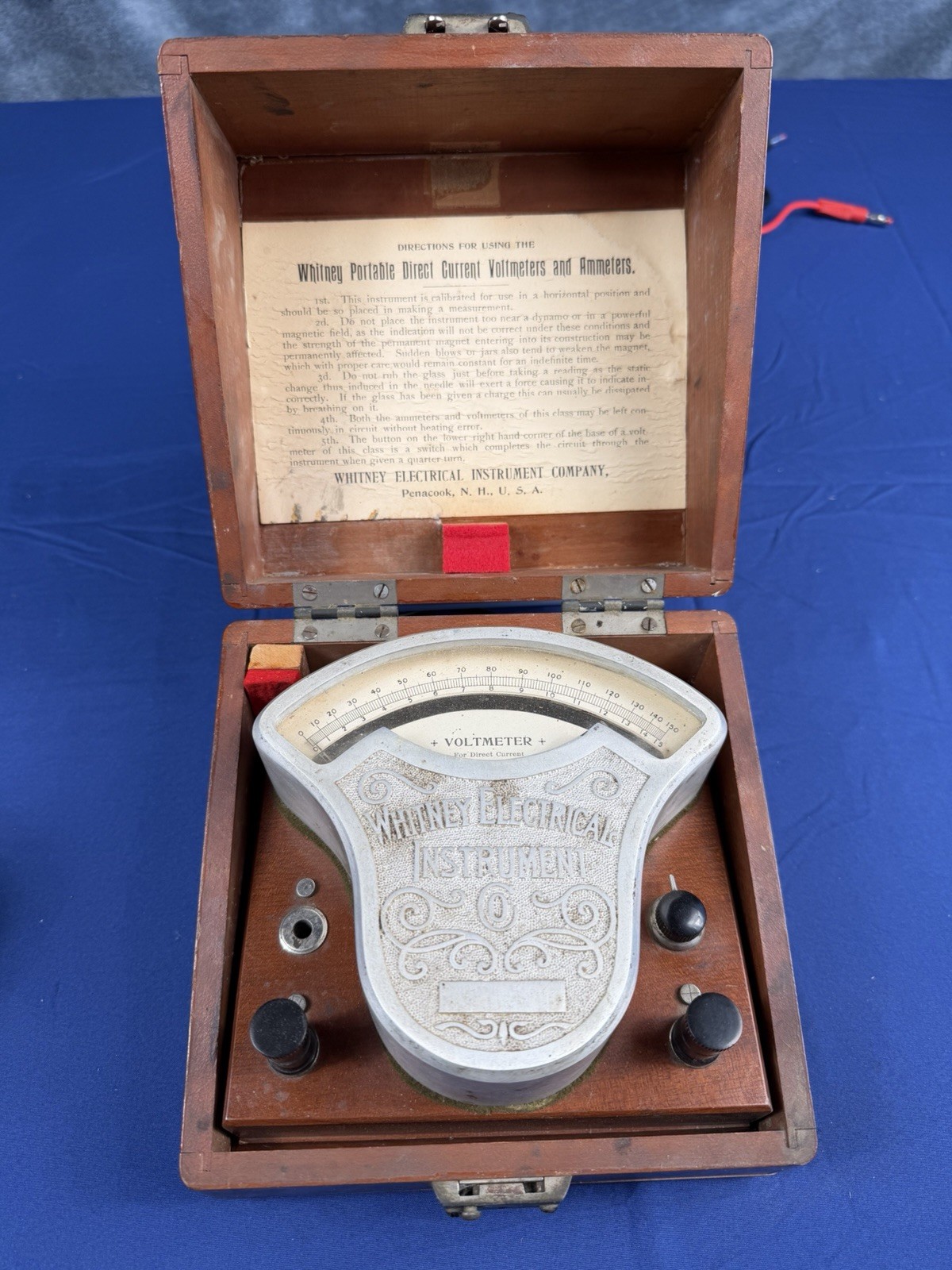 Whitney Electrical Instrument: Continuous Current Voltmeter