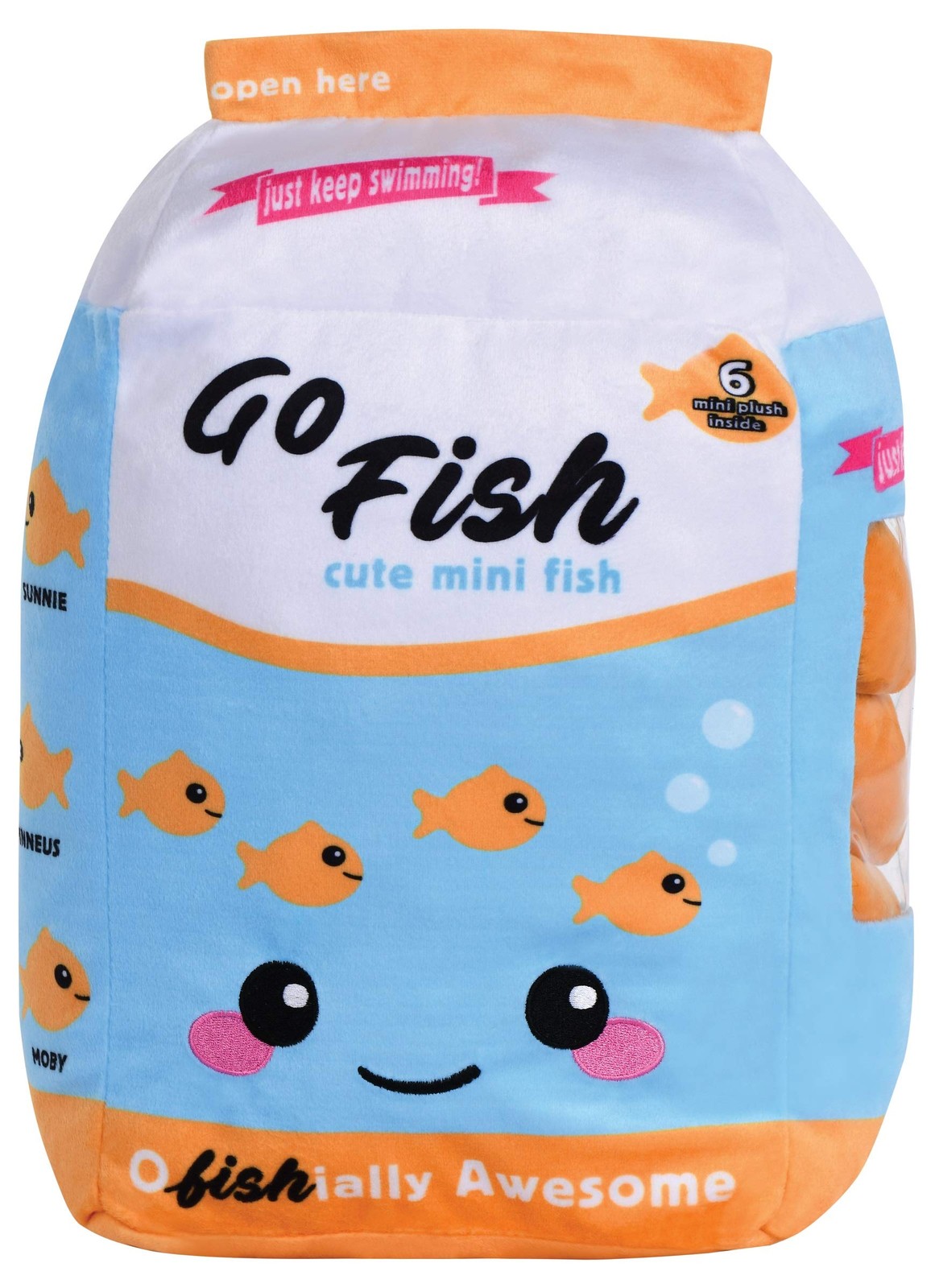 Play with Your Food! Go Fish! Fleece Play Pillow Set with Embriodered Accents