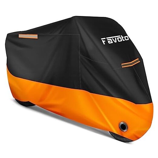 Motorcycle Cover Waterproof Outdoor Reflective 96.5 inches Length 96.5" Orange