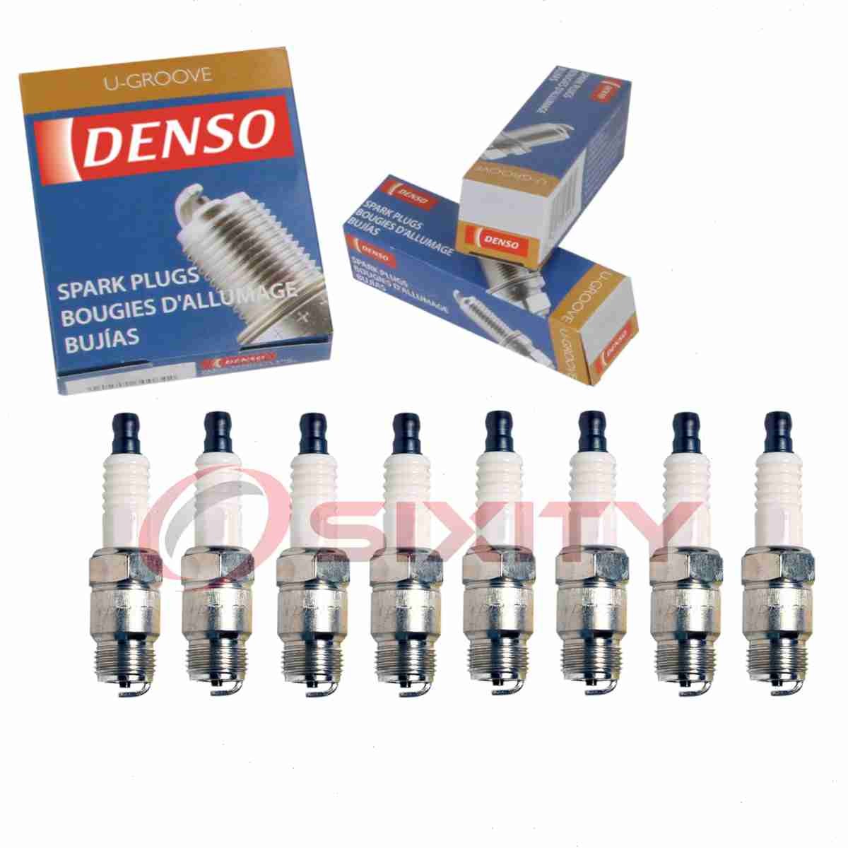 8 pc Denso Standard U-Groove Spark Plugs for 1975-1976 GMC C35 5.7L 7.4L V8 mr