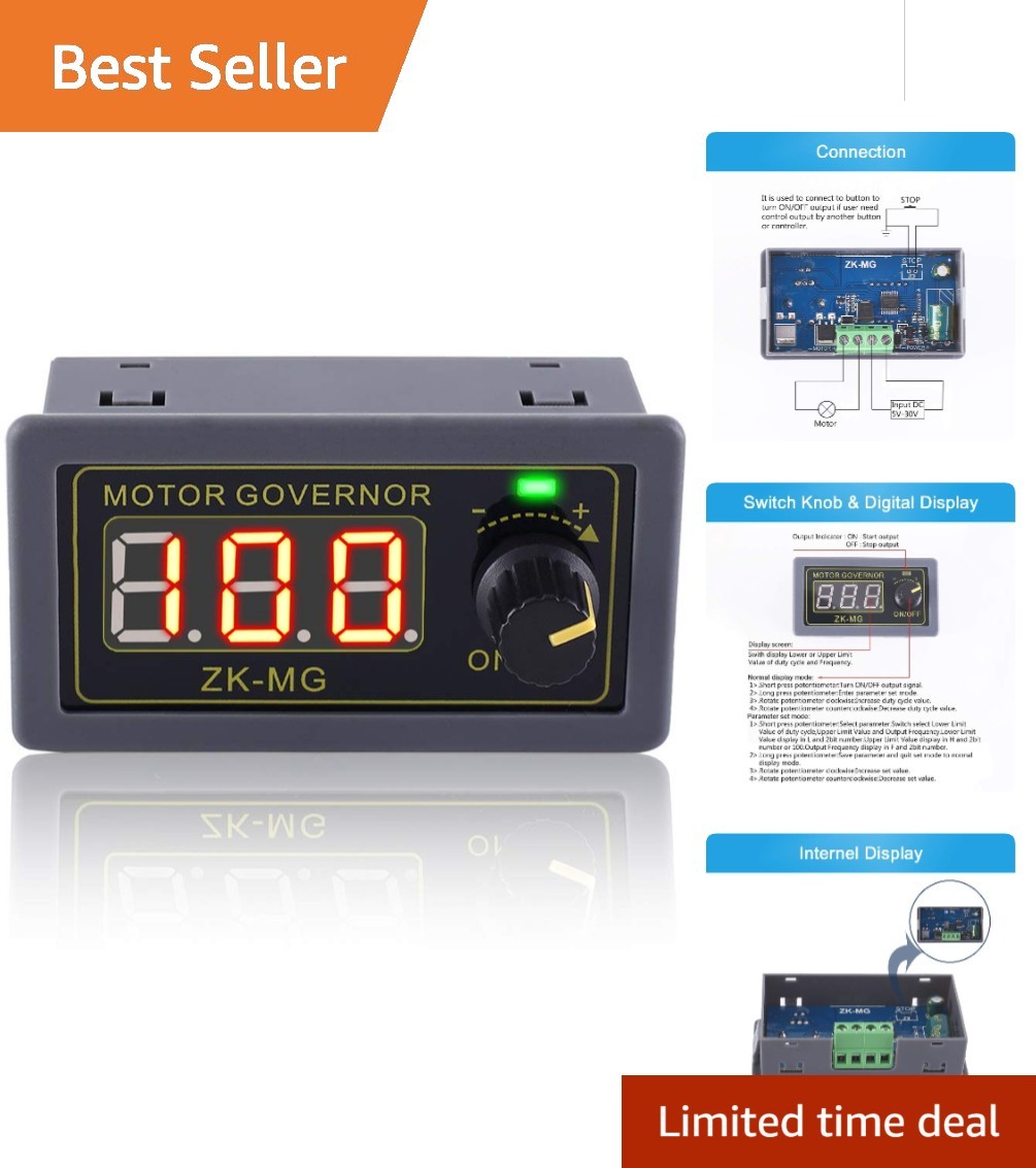 Adjustable 5A PWM DC Motor Speed Controller with Memory Function and Soft Start