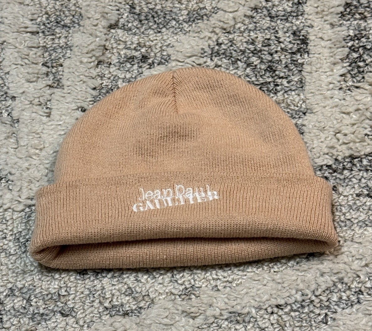 Jean Paul Gaultier Unisex Peache / Beige Knited Beanie Hat  One Size