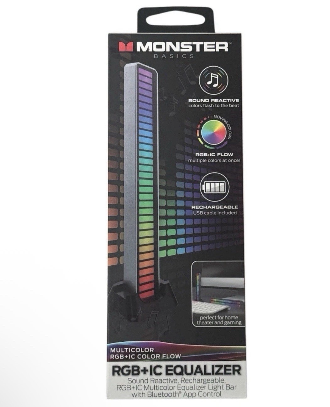 Monster Basics Sound Reactive Rechargeable RGB+IC Multicolor Equalizer