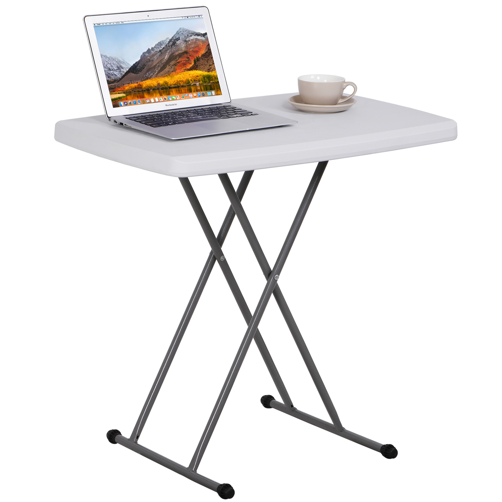 Multi-Functional 30-Inch Folding Table Portable Adjustable Height for TV Tray