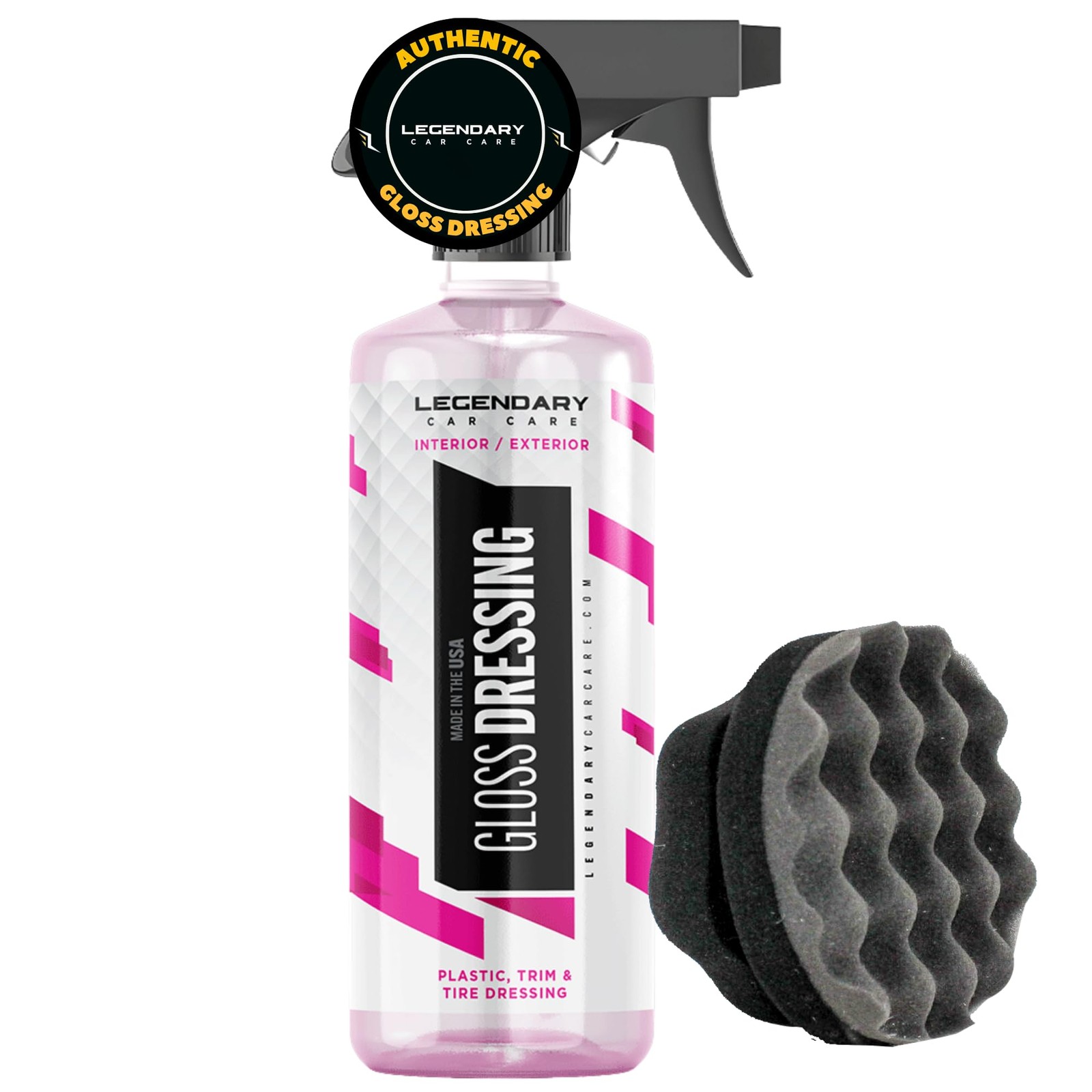 Legendary Gloss Dressing with Applicator 16oz  Tire Shine Spray & Plastic Res...