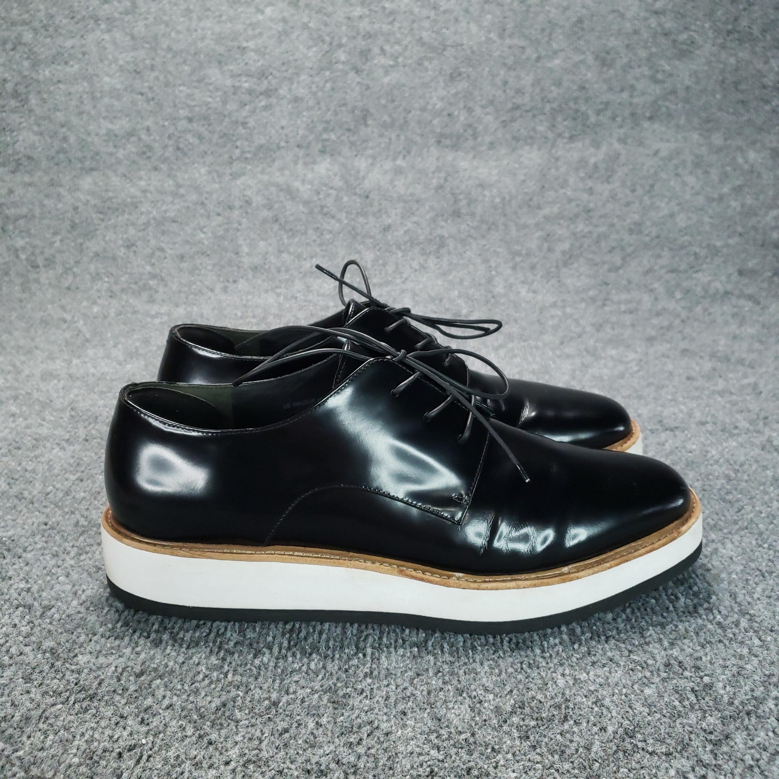 Vince Shoes Womens Size 10 Black Reed Leather Oxford Lace Up Casual