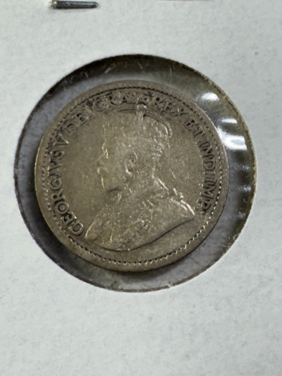 1913 Canada 5 Cents Small Silver Coin Cleaned