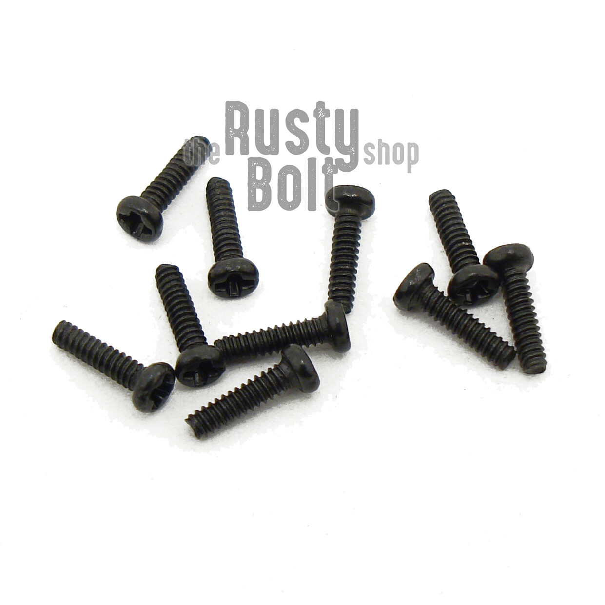 M1 x 4mm, Phillips Pan Head Screws, Steel, Black
