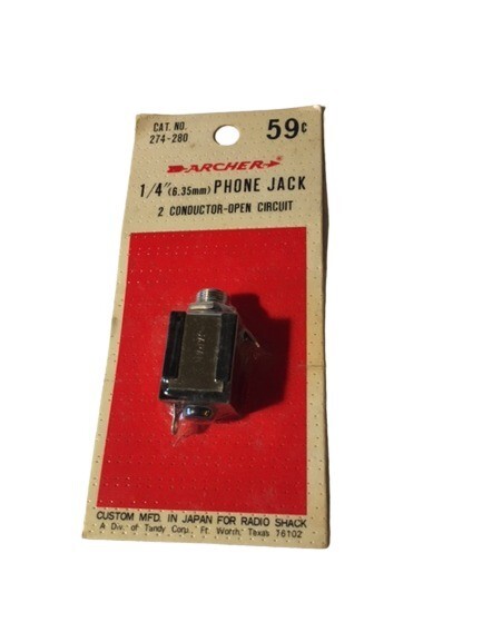 Archer (Radio Shack) 274-280 Two Conductor Enclosed 1/4" (6.35MM) Phone Jack